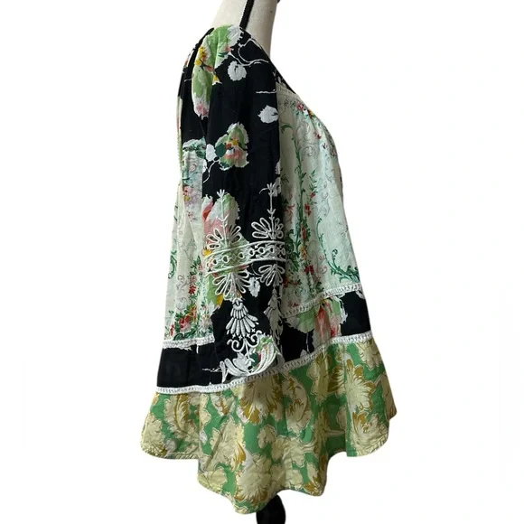 Anthropologie Vanessa Virginia Prateria Boho Baby Doll Swing Top Tunic Sz. 12 - Picture 8 of 13